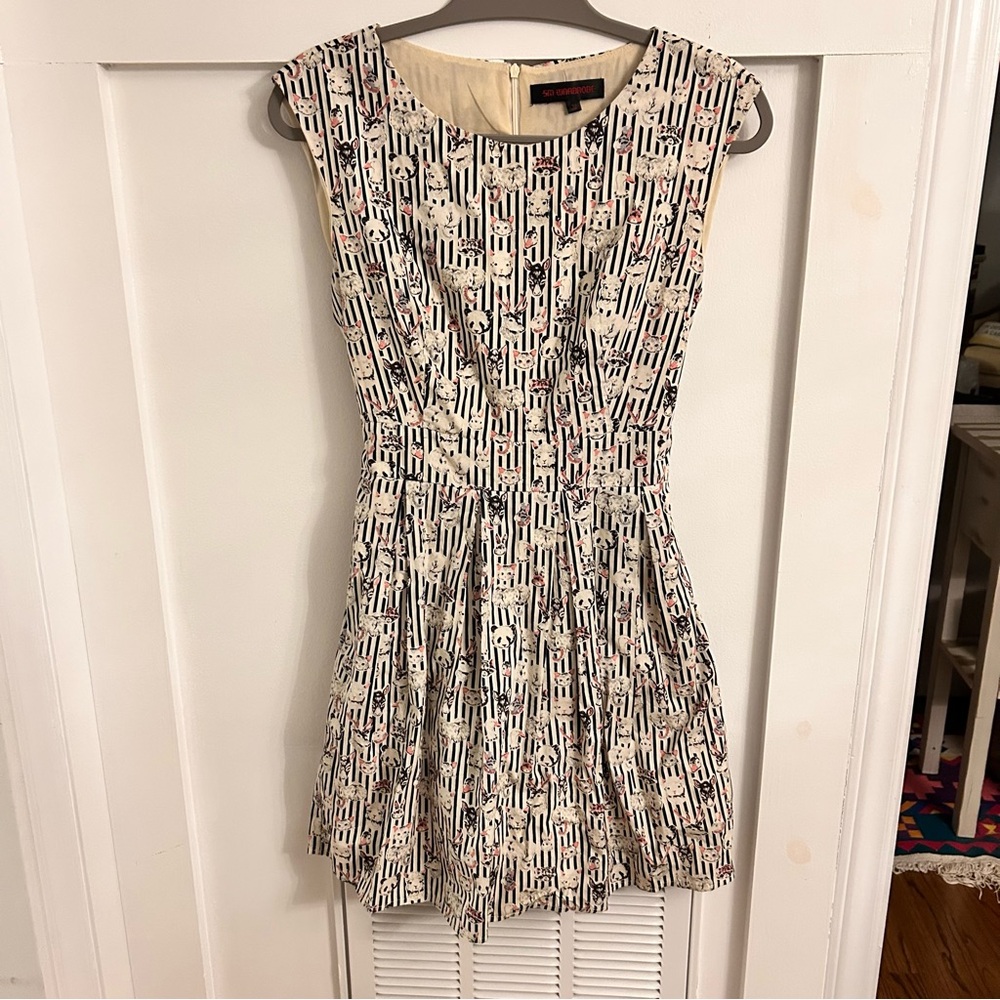 SM Wardrobe animals pink print stripe dress novelty dress